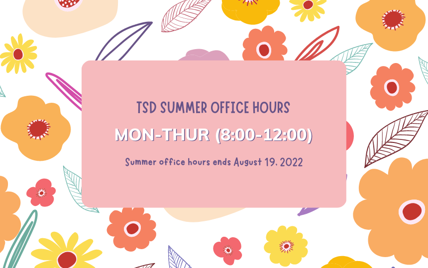 TSD Summer Office Hours